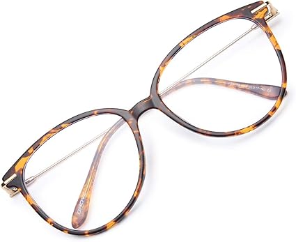 Gaoye Blue Light Blocking Glasses - Trending Round TR90 Frames, Metal Arms, UV400 Protection - Matching Soft Case