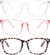 Gaoye Stylish Blue Light Glasses for Woman - Computer Glasses up to 99% Blue Light Blocking - Lightweight Frames - 3 pack