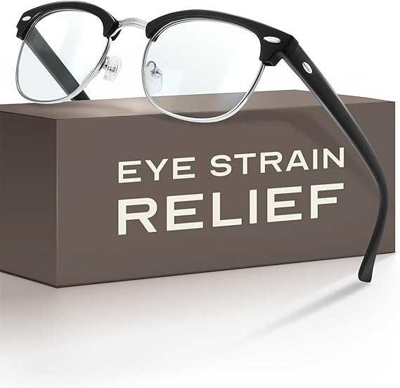 Racico Computer Blue Light Blocking Glasses Blue Light Glasses Men Women, Anti Blu-Ray Clear Gaming Glasses Lenses