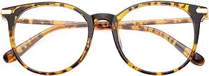 Gaoye Blue Light Blocking Glasses, Retro Round Eyewear Frame Anti Eyestrain Computer Glasses for Women Men (Tea Leopard/Transparent Lens)
