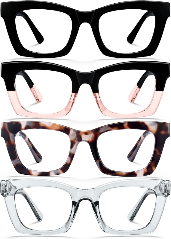 CCVOO Stylish Reading Glasses for Women, Eyeglasses, Blue Light Readers for Women, Computer Eye Glasses, Cheaters