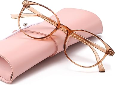 miyya Blue Light Blocking Glasses Women, Fashion Round Transparent Anti Blue Light Glasses with Anti Eyestrain & UV Glare 60