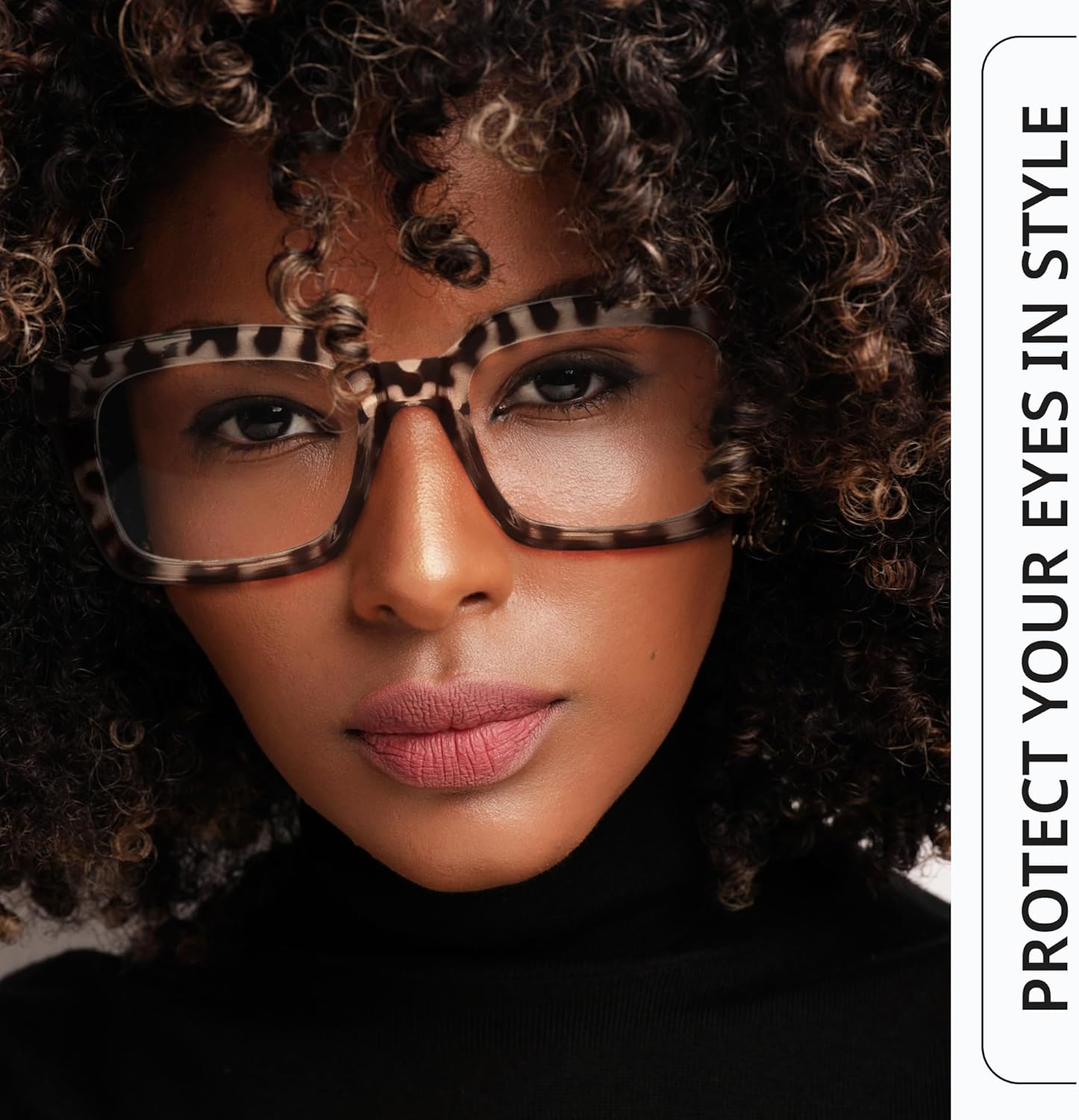 IBOANN Oversized Blue Light Glasses for Woman, Funky Fashion Glasses With Preppy Look, Reduce Screen Fatigue Computer Glasses