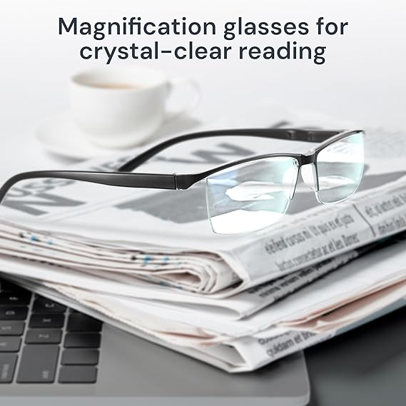 6 pack Executive Style Reading Glasses Men - Durable Readers with 99% Blue Light Blocking - Comfortable Fit with TR90 Frames